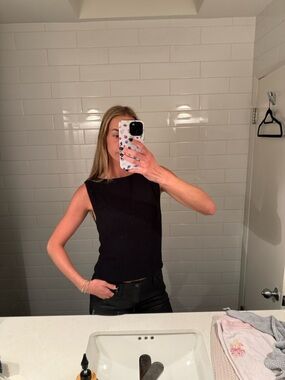 Abercrombie & Fitch Black Ribbed Sleeveless Tank